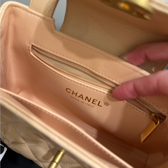 Chanel Beige Shiny Crinkled Quilted Leather Mini Shopping Bag NEW - Picture 14 of 16